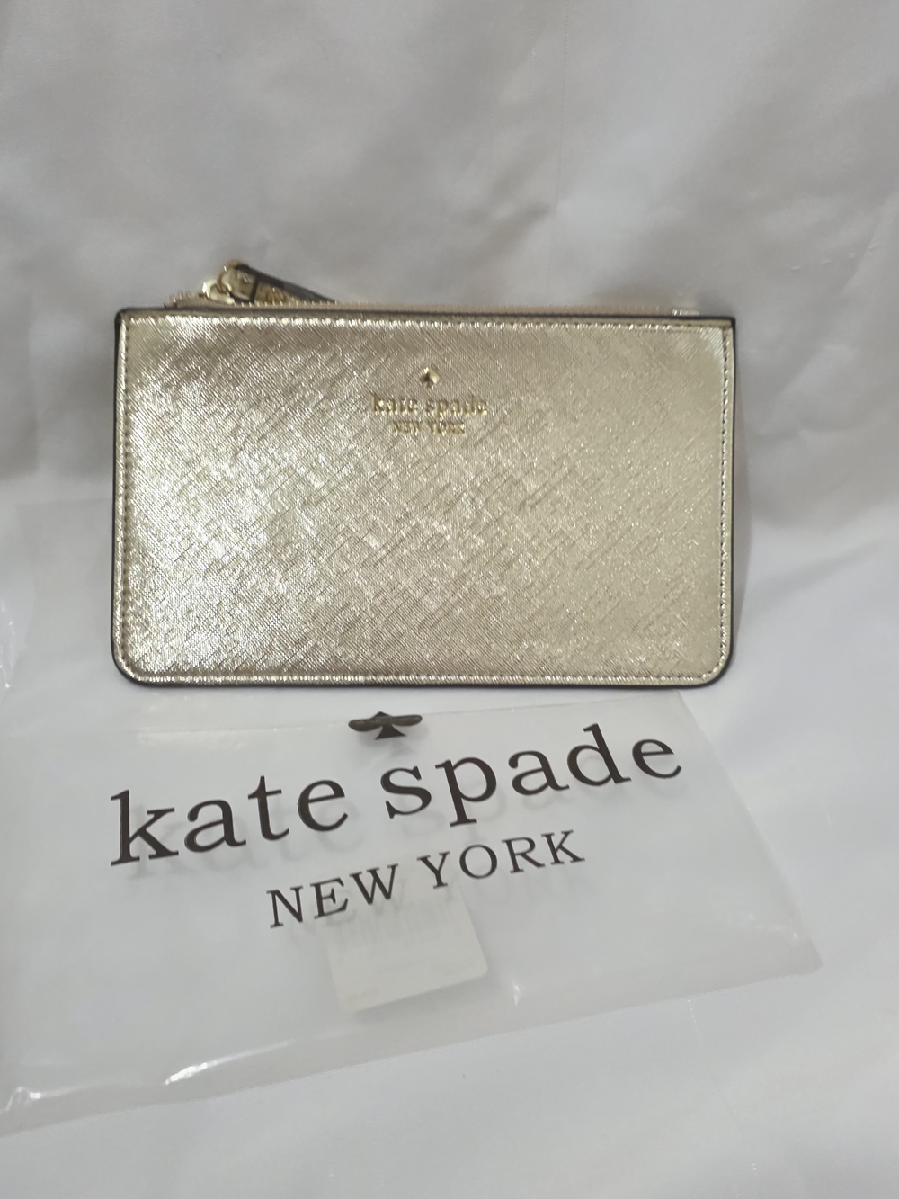 Kate Spade Metallic Gold Card Wristlet